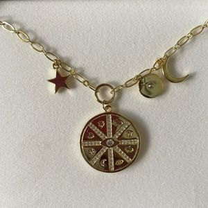 Jennifer Miller Yellow Gold Star & Moon Necklace